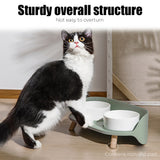Protects Cat's Vertebra Food and Water in One-desigh Dog Cat Double Bowl Cat Bowl Feeds Semi Enclosed Anti Spill Raised