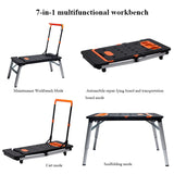 250KG Portable Mobile Platform Ladder 7 in 1 workbench horse stool stainless steel diy mobile platform ladder