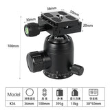 Star Adventurer  36mm Tripod Ball Head with  360° Panoramic for DSLR Camera Camcorder Max Loading 16kg