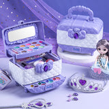 Children's Makeup Beauty Simulation Cosmetics Set Pretend Toys with Mirror Non-toxic Safe Birthday Gift for Girls