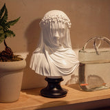 1pc Maiden Sculptural Bust Veiled Lady Bust Statue Resin Home Decoration,cute Ornament, Home Living Room Bar Cafe Decor Ornament, Room Decor Tabletop Display Ornament