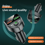 Bluetooth 5.0 Car MP3 Player QC3.0 Dual USB Fast Car Charger With LED Display Support TF Card/U Disk Lossless Audio Playback
