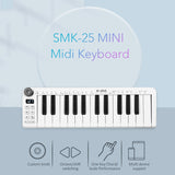 M-VAVE S-25mini - Rechargeable Portable USB Keyboard MIDI Controller