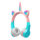 Unicorns Bluetooth 5.0 Headphone With Microphone RGB Light Earphone Girl Gifts Children for Computer Gaming Wireless Headset