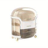 1pc Dust-Proof Cosmetics Storage Box with Drawer - Large Capacity Organizer for Skin Care Products and Finishing Shelf