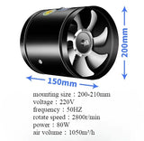 220V 4/6/7/8/10/12inch round duct exhaust fan Air Ventilator Metal Pipe Ventilation vent Exhaust Fan for Household kitchen