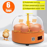 6/9/12 Eggs Fully Automatic Turning Incubator - Digital Temp Control for Farm Animals. Ideal Hatchery Brooder.