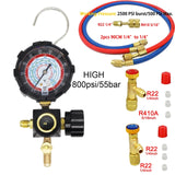 R134A Air Conditioner Low and High Pressure Gauge for R410A R22 R404A A/C Diagnostic Refrigerant Charging Tool