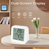 Hygrothermograph Dual LCD Digital Humidity and Temperature Meter Tester Indoor Table Clock Touching Screen Gauge