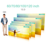 Portable Screen Simple Curtain Anti-Light Projection Screens for Home Outdoor Office Projector 60/70/80/100/120 Inches
