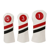 3Pcs Driver/Fairway Wood/Hybrid Club Head Cover Set Leather Golf-Club Headcovers Portable Golf Accessories for Women Men NEW