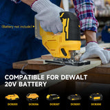 Cordless Jig Saw 80mm 2700RPM Electric Jigsaw with LED Light 0-45º Cutting Woodworking Tools for 20V Battery (No Battery)