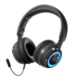 Cartoon Bluetooth 5.1 Wireless Game Headphone Cell Phone with mic RGB Light Gaming headset For Kids PC PS4 Gamer Support TF Card