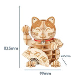 3D Wooden Puzzle Lucky -72Pcs Japanese Cats Welcome Display Greeting For Blessing Fortune Building Toys Gift Easy To Use