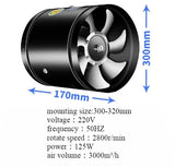 220V 4/6/7/8/10/12inch round duct exhaust fan Air Ventilator Metal Pipe Ventilation vent Exhaust Fan for Household kitchen