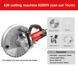 High-Power Cutting With Guide Rail Concrete Wall Slotting Depth 26CM Electric Grooving hine 220V