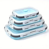4pcs, Collapsible Food Storage Container Silicone Lunch Box Outdoor Travel Lunch Box, Travel Accessories