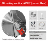 High-Power Cutting With Guide Rail Concrete Wall Slotting Depth 26CM Electric Grooving hine 220V