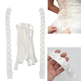 3PCS/Set Satin Wedding Dress Zipper Replacement Adjustable Corset Back Kit Lace-Up Ribbon Ties DIY Craft Wedding Dress
