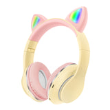Cute Cat Ear Bluetooth 5.0 Headphone Kids Girls Music Headset Wireless RGB Earphone TF Card Gaming Headphones With Mic