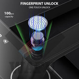 Wafu with 120° Wide-angle Camera and Smart Doorbell Keyless Entry Handle Aluminum Alloy Biometric Door Lock