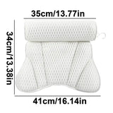 Support Pillow Bath Headrest For Neck And Back Soft Large Comfort 3D Mesh Hot Tub Accessories With 6 Strong Suction