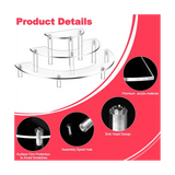 4 Pack 3 Tier Clear Holder,Half Moon Cupcake Stand, Acrylic Risers Stand,Dessert Stand for Display