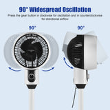 Degrees Oscillating Pedestal Fan - High Velocity, 3 Speeds, Quiet, for Living Room, Bedroom, Kitchen and Home Office