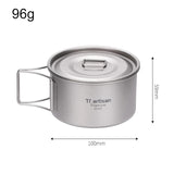 Titanium With Folding Handle Bowl Dinner Food Container Outdoor Pan Cookware Set Camping Supplies Picnic