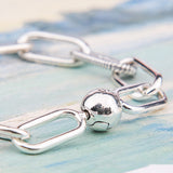 Ladies Fashion Silver Bracelet Tie Interweave Beads