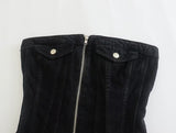 Spring Women's Tight Zipper Raw Edge Denim Top