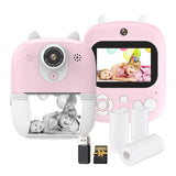 Instant Print for Kids 1080P Digital Video Camera Dual Len 2.4 Inch IPS Screen Birthday Festival Gift