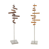 Scale Miniature Dollhousel Wind Vane Shape Clothes Floor Hanger Model For 1/6 BJD Blyth Doll Furniture Durable Black Walnut