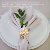 Rings Set of 6, with Glittering Imitation Diamond and Inlay Alloy Napkin Ring Holder