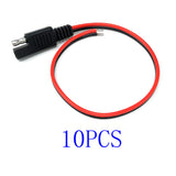 DIY 10 PCS Power Automotive 18AWG 30CM 2 Pin with SAE Connector Quick Disconnect Extension Cable