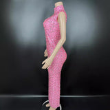 Special sale fashion new sexy pink opaque waist slimming slim fitting long skirt