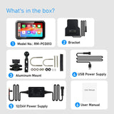 Motorcycle Navigator with Bulit-In Speaker 1000Nit Ips 7 Inch Toucreen Support Wireless Carplay Android Auto Dual Bluetooth