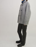 Small Stand Collar Wool Short Gray Coat