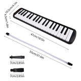 37 Keys Instrument Air Piano Keyboard with Soft Blow Pipe 2 Blowing Nozzles Melodica Wind Instruments