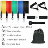 11pcs Resistance Band Set with Storage Bag - Perfect for Indoor Workouts, Strength Training, and Physical Therapy
