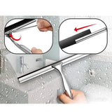 Premium Stainless Steel 25 Cm Wall Hanger No Drilling - Squeegee Shower With Replacement Lip