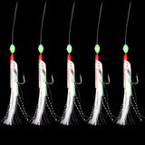 4 Pac/20pcs kerel Feather Hoo Sea Boat Fishing Lures Rigs