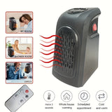 1pc, Small Heater With Heating And Fan Modes, Wall Portable Heater, Remote Control Heater, Thermostat Electric Space Heater, For Home Office School Thanksgiving Halloween Christmas Wedding Birthday Gift Fall Winter Essential