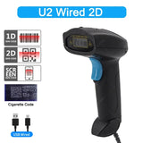 Portable U2 wired U2W 2D Wireless U2B Handheld Bluetooth QR Code Scanner 1D Barcode Reader for PDF417