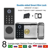IP65 Waterproof TTLock Fingerprint Smart Door Lock Outdoor Gate Bluetooth Password 13.56MHz IC Card Deadbolt+nical Key