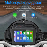 Motorcycle Navigator 5 Inch 1000Nit Screen Ipx7 Waterproof Cables Support Wireless Carplay Android Auto Tire Pressure Monitoring