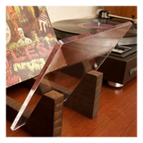 Record Storage Holder Large Capacity Acrylic Ends Display Stand Wooden LP Vinyl Album Desktop Rack