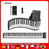 88 Key Portable Handroll Silicone Foldable Electronic Piano with Speaker No MIDI Function Beginners