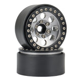 4PCS 1.9 Metal Beadlock 8 Round Hole Wheel Hub Rims For 1/10 RC Crawler Axial SCX10 90046 AXI03007 Traxxas TRX4 D90