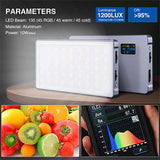 Rgb Led Video Light Compact Video Light with Display Screen Diffuser Mini Camera Rgb Light Smartphone Selfie Lighting 4000Mah